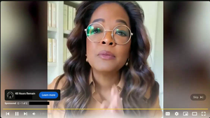 Screenshot of Oprah Winfrey deepfak video