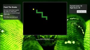 screenshot of the snake game being played